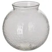 KONSTFULL vase, clear glass/patterned, 10 cm
