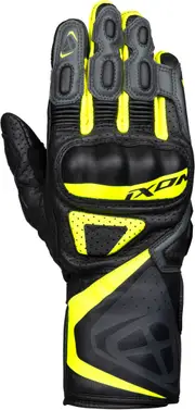 Ixon GP5 Air Motorcycle Gloves, black-grey-yellow, Size S for Men Black Grey Yellow