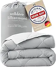 Welldora OPTICLIMA Allergy Sufferers Duvet 135 x 200 cm, Specialist Tested, Oeko-Tex Certified in Germany, All-Year Duvet for Summer and Winter, Reversible Blanket, Silver Grey/White, Premium Quilt