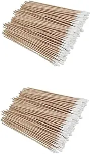 SOESFOUFU 2sets of Wooden Stick Single Head Cotton Swabs Safe Ear Cleaning for Pets 4packs*2
