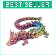 Rainbow Pearlescent Articulated Dragon Figure - Perfect for Display & Play!