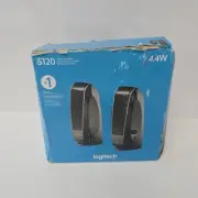 New Logitech S120 2.0 Stereo Speakers Black 980-000309 for PC & MAC Fast Ship