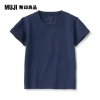 在飛比找PChome24h購物優惠-【MUJI 無印良品】幼兒有機棉天竺短袖T恤深藍