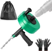 50FT Drain Snake Auger 1/4inch- AUTO FEED- Flexible & Powerful Snake Drain Ha...