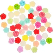 Beatifufu 50Pcs Assorted Color Resin Flower Decorations for DIY Phone Case Ornaments Nail Art Decors Lightweight and Durable Craft Supplies for Creative Projects