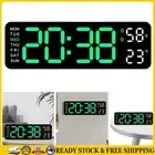 Modern Wall Clock Temperature Date Week Display Clock (Whiteshell Green Light)