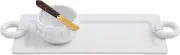 Mud Pie Loop Handle Dip Tidbit 2 3 Dia | Spreader 5 1/2", tray 5 3/4" x 13 1/4"