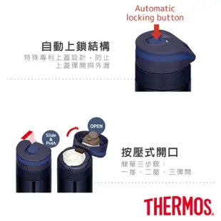 【THERMOS膳魔師】不鏽鋼超輕量自動上鎖真空保溫杯450ml(JNS-454)