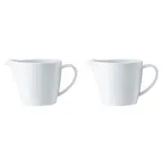 2x Mikasa Chalk Kitchen Tableware Dining Porcelain Milk Jug, 270ml, White