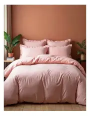 [Royal Comfort] Balmain 1000TC Bamboo Cotton Quilt Cover Set in Blush