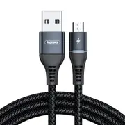 Phone Cable Remax Micro USB 2.4A Safe Fast Charge with Colorful LED Light Black