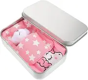 BRIGHTFUFU Little Pocket Plush Bear Doll Tin Box Soft Miniature Bear Ornament for Decor Cute Party Favors Collectors and Little Ones