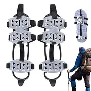 [Generic] Snow Shoe Spikes,Crampons Ice Grippers Traction Cleats | Overshoe Snow Spikes Ice Cleats, Anti-Slip Ice Shoes Grippers Snow Grips for Winter Hiking Climbing Ice Fishing