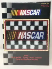 NIP Vintage Caron Nascar Checkered Flag Latch Hook Kit NC5504