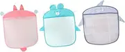 JUMPLAWN 3Pcs Wall Hanging Mesh Bags for Bath Quick Dry Organizers Grey Shower Tidy Storage for Bathroom Kitchen