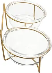 HYTROVE 2 in 1 Pet Metal Rack Bowl Feeder Detachable Cat Food Bowls for Raised Eating Protects Cervical Spine Easy Cleaning Sturdy Base