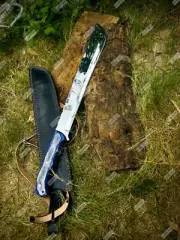 Handmade High Polish Carbon Steel machate Hunting Camping | full tang | viking