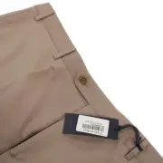 Zanella NWT Flat Front Dress Pants Size 42 US Devon Solid Beige / Tan 100% Wool