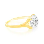 1/4 Carat Diamond Cluster Ring in 9ct Yellow Gold, Q