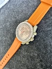 20mm ORANGE Vulcanized Caoutchouc rubber Strap Omega Speedmaster Jupiter Swatch