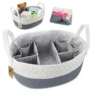 Baby Diaper Caddy Organizer - Extra Large Nappy Caddy Rope Nursery Storage Bin