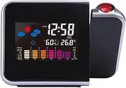 Leona Co Projection Alarm Clock, Smart Digital Clock LED Projector on Ceiling with Indoor/Outdoor Temperature Display, Alarms, Colored Backlight, Weather Forecast for Bedroom