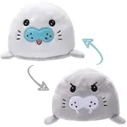 Reversible Plushie Toys Sea Lion Cute Mood Stuffed Animal Throw Pillow Doll Help Express Your Emotions