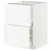 METOD / MAXIMERA base cb 2 fronts/2 high drawers, white Enköping/white wood effect, 60x60x80 cm
