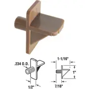 Prime-Line 1/4 In. Brown Styrene Shelf Support (8 Count) U 9255N SLIDE-CO U
