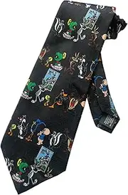 [Tasmanian Devil] Looney Tunes Stamp Collection Tie, Daffy Duck Necktie, Tweety Bird Tie, Road Runner Neck Tie, Sylvester Looney Tunes Tie, Taz Tie,, Blue