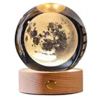 Crystal Ball Lamp Night Light Outer Space Table Lamp Gift for Kids (Moon) HOT