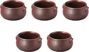 Set of 5, Iron Red Stew (5.0 x 4.8 x 4.8 x 2.8 inches (12.8 x 12.3 x 7.2 cm) | Gratin Dish, Ceramic, Direct Fire, Setomonohonpo