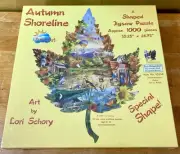SunsOut Leaf Shaped Jigsaw Puzzle “Autumn Shoreline” By Lori Schory 1000 Pieces