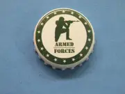 BEER Bottle Crown Cap ~ USA ARMED FORCES Kneeling Gun Shooter ~ Army, Air Force+