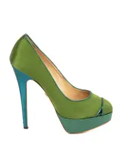 Satin Round Toe Platform Pumps