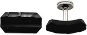 [JewelryWeb] Black Titanium Faceted Edges Polished Cufflinks Cuff Link for Men
