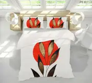 3D Red Sun Leaf A051 Bed Pillowcases Quilt Duvet Cover Boris Draschoff Zoe