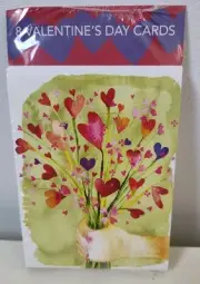 Pack of 8 Valentine's Day Cards & Envelopes Heart Flowers Bouquet Unopened