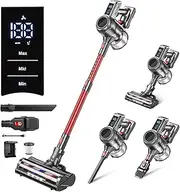 Cordless Vacuum Cleaner, 40Kpa 450W Powerful Stick Vacuum with 50Mins Runtime, Smart Display Vacuum with 1.5L Dust Cup,Vacuum Cleaners for Home with Brushless Motor for Hardwood Floor Carpet, Pet Hair