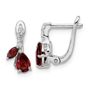 Sterling Silver Rh-Plated 2.20T.W. Ga/White Topaz Hinged Earrings