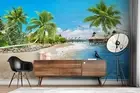 3D Tropic Seascape Wallpaper Wall Mural Removable Self-adhesive 412
