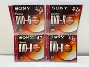 Lot of 4 x Sony Blank DVD-R Discs BRAND NEW