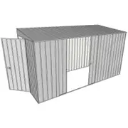 Build-a-Shed 1.5 x 3.7 x 2m Hinged Door Tunnel Shed With Double Sliding Side Doors - Zinc