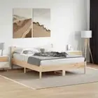Bed Frame with Headboard Solid Pine Wood & Plywood Slats — No Mattress Included