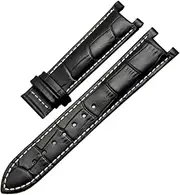 [NFGZFNMKYW] Notched Watchband Crocodile Grain Watch Strap Fit For GC Fit For Guess Fit For Pasha Leather Waterproof Wristband 20 * 11mm 22 * 13MM Men(Black-b-no clasp,20-12mm)