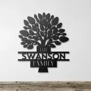 Personalized Family Name Tree Of Life Metal Sign Cutout Wall Decor