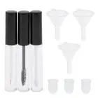 3 Pack Empty Plastic Mascara Lip Gloss Eyeliner Tubes Bottles w/ Funnels