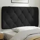 Cushioned Velvet Headboard Black 107cm King Single Bed Decor
