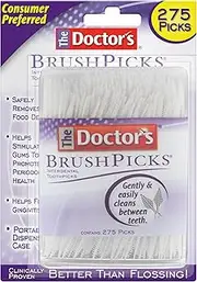 The Doctor's BrushPicks Interdental Toothpicks, Helps Fight Gingivitis, 275 Count (Pack of 12), White