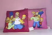 The Simpsons Plush pink Throw pillows 11” Square Bart Lisa Homer Family
